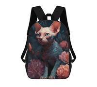 sinyumoney 4Girls Devon Rex Cat Dream Backpack 3D Printed Boy School Backpack Casual Daypack Lightweight Rucksack for Middle School Students 17inch