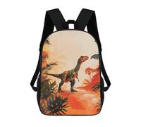 sinyumoney 4Girls Dinosaur in Jungle Illustration Backpack 3D Printed Boy School Backpack Casual Daypack Lightweight Rucksack for Middle School Students 17inch