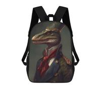 sinyumoney 4Girls Dinosaur Velociraptor Backpack 3D Printed Boy School Backpack Casual Daypack Lightweight Rucksack for Middle School Students 17inch