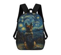 sinyumoney 4Girls Dog at Starry Night Backpack 3D Printed Boy School Backpack Casual Daypack Lightweight Rucksack for Middle School Students 17inch