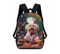 sinyumoney 4Girls Dog Chef Funny Backpack 3D Printed Boy School Backpack Casual Daypack Lightweight Rucksack for Middle School Students 17inch