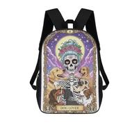 sinyumoney 4Girls Dog Lover Tarot Card Illustration Backpack 3D Printed Boy School Backpack Casual Daypack Lightweight Rucksack for Middle School Students 17inch