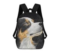 sinyumoney 4Girls Dog Portrait in Black And White Backpack 3D Printed Boy School Backpack Casual Daypack Lightweight Rucksack for Middle School Students 17inch