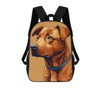 sinyumoney 4Girls Dog Portrait with Blue Collar Backpack 3D Printed Boy School Backpack Casual Daypack Lightweight Rucksack for Middle School Students 17inch