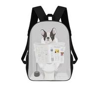 sinyumoney 4Girls Dog Reading Dog News Backpack 3D Printed Boy School Backpack Casual Daypack Lightweight Rucksack for Middle School Students 17inch