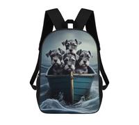 sinyumoney 4Girls Dogs in A Boat Adventure Backpack 3D Printed Boy School Backpack Casual Daypack Lightweight Rucksack for Middle School Students 17inch