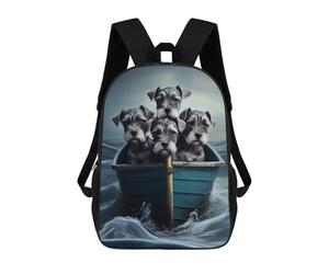 sinyumoney 4Girls Dogs in A Boat Adventure Backpack 3D Printed Boy School Backpack Casual Daypack Lightweight Rucksack for Middle School Students 17inch