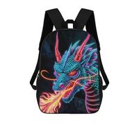 sinyumoney 4Girls Dragon Neon Backpack 3D Printed Boy School Backpack Casual Daypack Lightweight Rucksack for Middle School Students 17inch