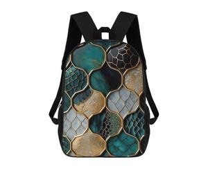 sinyumoney 4Girls Dragon Scale Pattern Art Backpack 3D Printed Boy School Backpack Casual Daypack Lightweight Rucksack for Middle School Students 17inch