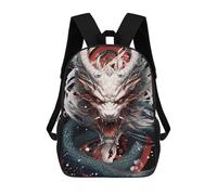 sinyumoney 4Girls Dragon Serpent Illustration Backpack 3D Printed Boy School Backpack Casual Daypack Lightweight Rucksack for Middle School Students 17inch