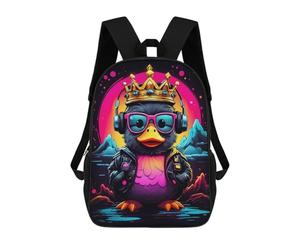 sinyumoney 4Girls Duckling Rtero Backpack 3D Printed Boy School Backpack Casual Daypack Lightweight Rucksack for Middle School Students 17inch