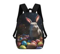 sinyumoney 4Girls Easter Bunny V Backpack 3D Printed Boy School Backpack Casual Daypack Lightweight Rucksack for Middle School Students 17inch