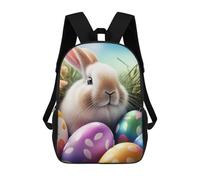 sinyumoney 4Girls Easter Bunny with Eggs-1 Backpack 3D Printed Boy School Backpack Casual Daypack Lightweight Rucksack for Middle School Students 17inch