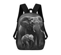 sinyumoney 4Girls Elephant Family Portrait Backpack 3D Printed Boy School Backpack Casual Daypack Lightweight Rucksack for Middle School Students 17inch