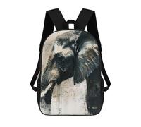 sinyumoney 4Girls Elephant Grace Painting Backpack 3D Printed Boy School Backpack Casual Daypack Lightweight Rucksack for Middle School Students 17inch