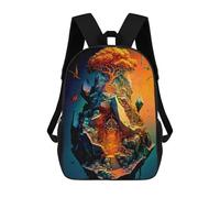 sinyumoney 4Girls Enchanted Floating Island Backpack 3D Printed Boy School Backpack Casual Daypack Lightweight Rucksack for Middle School Students 17inch