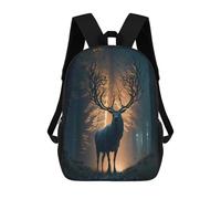 sinyumoney 4Girls Enchanted Forest Deer -5 Backpack 3D Printed Boy School Backpack Casual Daypack Lightweight Rucksack for Middle School Students 17inch