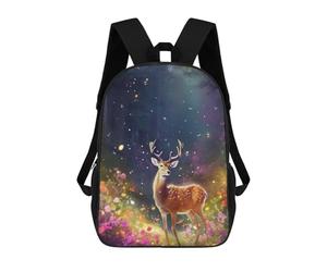 sinyumoney 4Girls Enchanted Forest Deer-8 Backpack 3D Printed Boy School Backpack Casual Daypack Lightweight Rucksack for Middle School Students 17inch