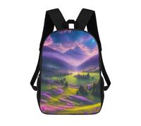 sinyumoney 4Girls Enchanted Valley with Lavender Fields Backpack 3D Printed Boy School Backpack Casual Daypack Lightweight Rucksack for Middle School Students 17inch