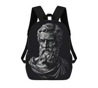 sinyumoney 4Girls Epicurus Philosopher Backpack 3D Printed Boy School Backpack Casual Daypack Lightweight Rucksack for Middle School Students 17inch