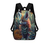 sinyumoney 4Girls Fantasy Fox in Lush Garden Backpack 3D Printed Boy School Backpack Casual Daypack Lightweight Rucksack for Middle School Students 17inch