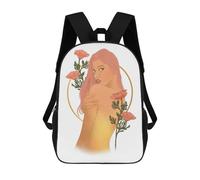 sinyumoney 4Girls Fantasy Girl Backpack 3D Printed Boy School Backpack Casual Daypack Lightweight Rucksack for Middle School Students 17inch