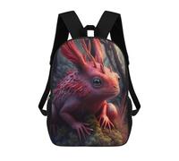 sinyumoney 4Girls Fantasy Red Lizard in Forest Backpack 3D Printed Boy School Backpack Casual Daypack Lightweight Rucksack for Middle School Students 17inch