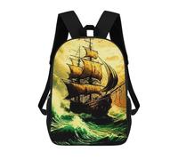 sinyumoney 4Girls Fantasy Ship Backpack 3D Printed Boy School Backpack Casual Daypack Lightweight Rucksack for Middle School Students 17inch