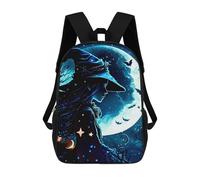 sinyumoney 4Girls Fantasy Witch Backpack 3D Printed Boy School Backpack Casual Daypack Lightweight Rucksack for Middle School Students 17inch