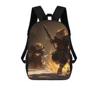 sinyumoney 4Girls Feline Warriors in Action Backpack 3D Printed Boy School Backpack Casual Daypack Lightweight Rucksack for Middle School Students 17inch