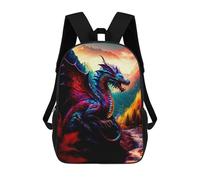 sinyumoney 4Girls Fiery Dragon Majesty Backpack 3D Printed Boy School Backpack Casual Daypack Lightweight Rucksack for Middle School Students 17inch