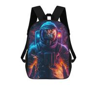 sinyumoney 4Girls Flaming Astronaut in Space Backpack 3D Printed Boy School Backpack Casual Daypack Lightweight Rucksack for Middle School Students 17inch