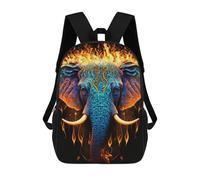 sinyumoney 4Girls Flaming Elephant Artwork Backpack 3D Printed Boy School Backpack Casual Daypack Lightweight Rucksack for Middle School Students 17inch