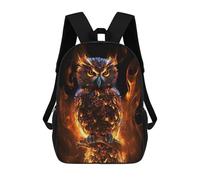 sinyumoney 4Girls Flaming Owl Artwork -5 Backpack 3D Printed Boy School Backpack Casual Daypack Lightweight Rucksack for Middle School Students 17inch