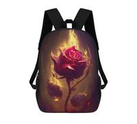 sinyumoney 4Girls Flaming Rose Artwork-1 Backpack 3D Printed Boy School Backpack Casual Daypack Lightweight Rucksack for Middle School Students 17inch