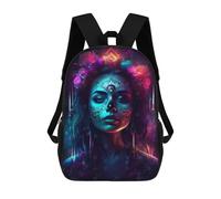 sinyumoney 4Girls Floral Flower Girl Neon Backpack 3D Printed Boy School Backpack Casual Daypack Lightweight Rucksack for Middle School Students 17inch