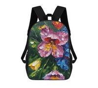 sinyumoney 4Girls Floral Oil Painting Backpack 3D Printed Boy School Backpack Casual Daypack Lightweight Rucksack for Middle School Students 17inch