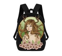 sinyumoney 4Girls Flower Phlox Reindeer Backpack 3D Printed Boy School Backpack Casual Daypack Lightweight Rucksack for Middle School Students 17inch