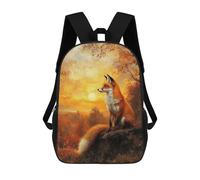sinyumoney 4Girls Fox at Sunset Backpack 3D Printed Boy School Backpack Casual Daypack Lightweight Rucksack for Middle School Students 17inch