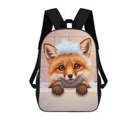 sinyumoney 4Girls Fox in Bathtub with Bubbles Backpack 3D Printed Boy School Backpack Casual Daypack Lightweight Rucksack for Middle School Students 17inch