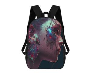 sinyumoney 4Girls Fractured Elegance Digital Art Backpack 3D Printed Boy School Backpack Casual Daypack Lightweight Rucksack for Middle School Students 17inch
