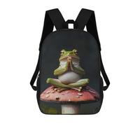 sinyumoney 4Girls Frog in Meditation Backpack 3D Printed Boy School Backpack Casual Daypack Lightweight Rucksack for Middle School Students 17inch