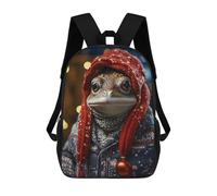 sinyumoney 4Girls Frogs Jolly Attire Backpack 3D Printed Boy School Backpack Casual Daypack Lightweight Rucksack for Middle School Students 17inch