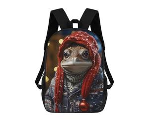 sinyumoney 4Girls Frogs Jolly Attire Backpack 3D Printed Boy School Backpack Casual Daypack Lightweight Rucksack for Middle School Students 17inch