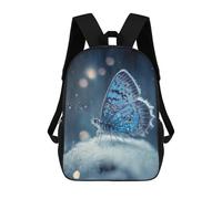 sinyumoney 4Girls Frosty Winter Butterfly Backpack 3D Printed Boy School Backpack Casual Daypack Lightweight Rucksack for Middle School Students 17inch