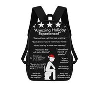 sinyumoney 4Girls FUNNY HOLIDAYS BLACK Backpack 3D Printed Boy School Backpack Casual Daypack Lightweight Rucksack for Middle School Students 17inch