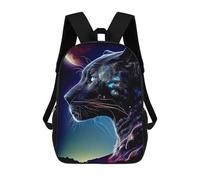 sinyumoney 4Girls Galactic Panther Portrait -3 Backpack 3D Printed Boy School Backpack Casual Daypack Lightweight Rucksack for Middle School Students 17inch