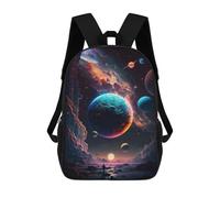sinyumoney 4Girls Galactic Wanderer -3 Backpack 3D Printed Boy School Backpack Casual Daypack Lightweight Rucksack for Middle School Students 17inch