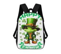 sinyumoney 4Girls Gecko Saint Patricks Day Backpack 3D Printed Boy School Backpack Casual Daypack Lightweight Rucksack for Middle School Students 17inch