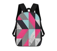 sinyumoney 4Girls Geometric Collage A Backpack 3D Printed Boy School Backpack Casual Daypack Lightweight Rucksack for Middle School Students 17inch